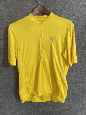 Bellwether Cycling Jersey Mens Large Yellow 1/4 Zip Short Sleeve Pockets Bike